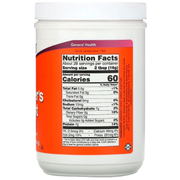 Vitamine și minerale Now Foods BREWERS YEAST POWDER 733739024206   photo 2