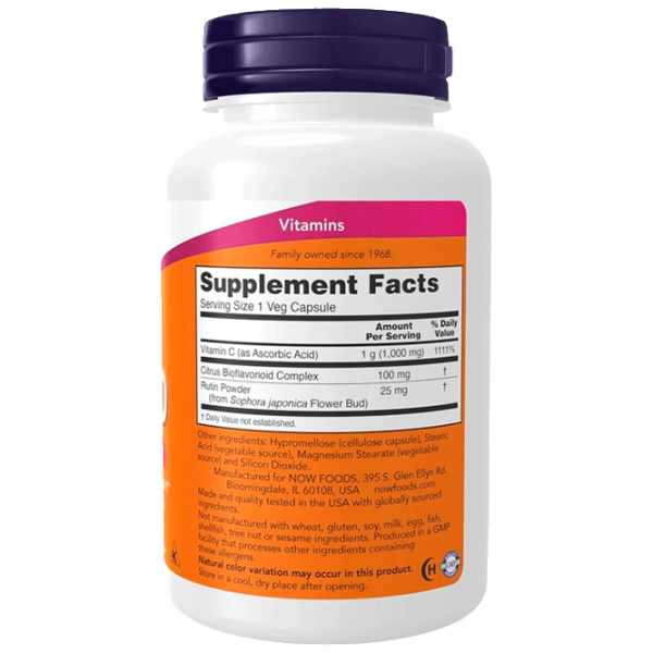Vitamine și minerale Now Foods C-1000 733739006905  100 capsule photo 2