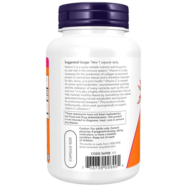 Vitamine și minerale Now Foods C-1000 733739006905  100 capsule photo 3