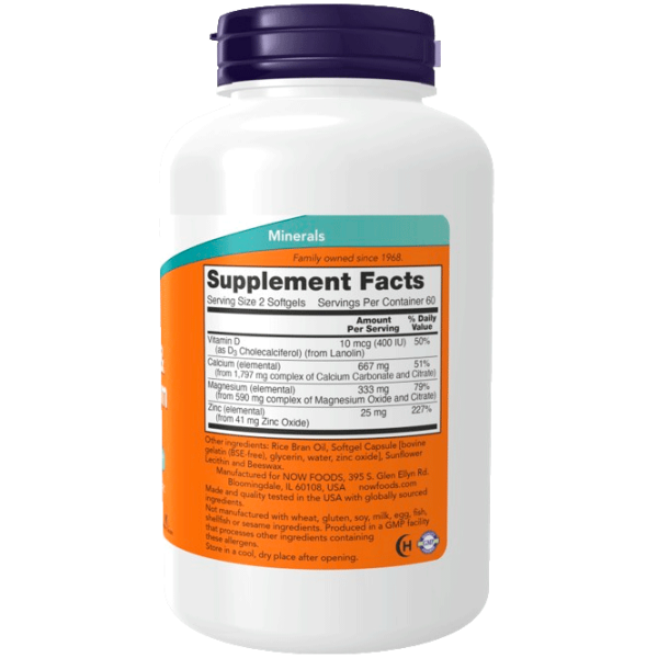 Vitamine și minerale Now Foods CAL-MAG + D 733739012517  120 photo 2
