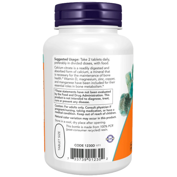 Витамины и минералы Now Foods Calcium Citrate 733739012302 100  photo 3