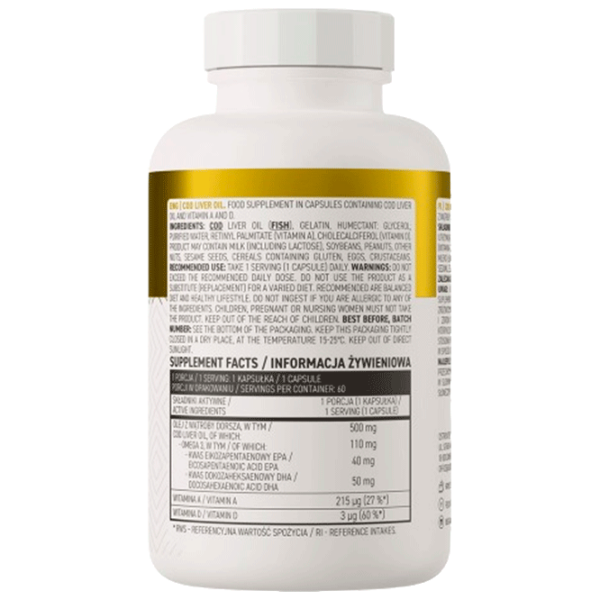 Vitamine și minerale OstroVit Cod liver oil 5903246222920  60 photo 3
