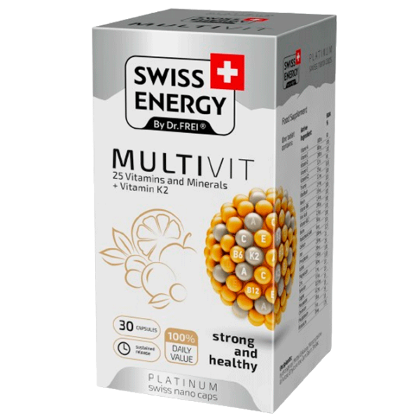 Vitamine și minerale Dr.Frei Swiss Energy MULTIVIT   30 capsule photo 2