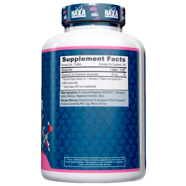 Vitamine și minerale Haya Labs POTASSIUM GLUCONATE 853809007738 100  photo 2