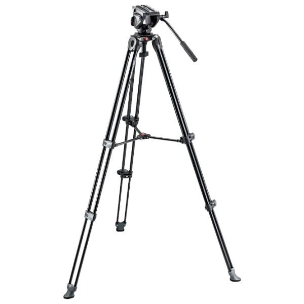 Trepied Manfrotto 500 TWIN ALU LEG VIDEO SYSTEM Black Pe podea photo 1