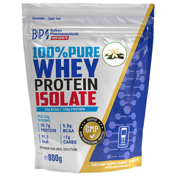 Proteină Balkan Pharmaceuticals 100% Pure Whey Protein Isolate 800 g Vanilie | praf photo 1