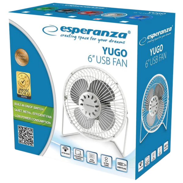 Ventilator Esperanza Yugo EA149W White 2.5 W, Mecanic, Numărul de viteze: 1 photo 4