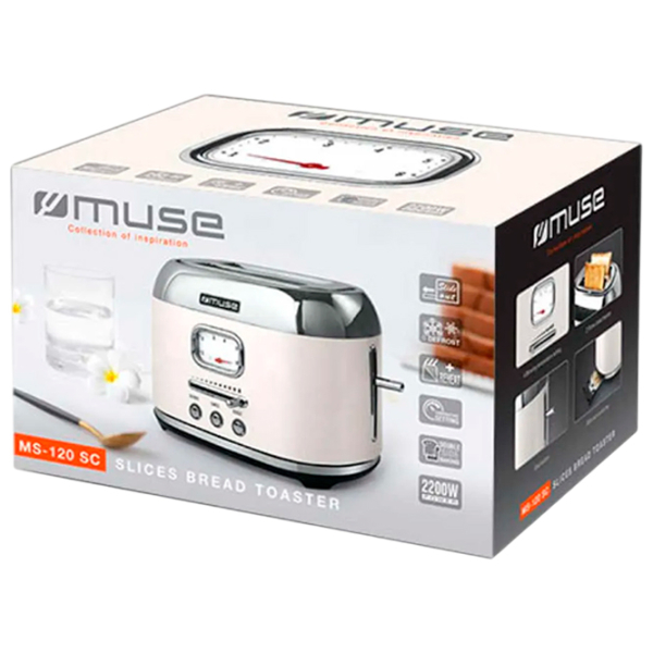 Toster Muse MS-120 SC Beige 1000 W, Numărul de grade de prăjire: 6 photo 4