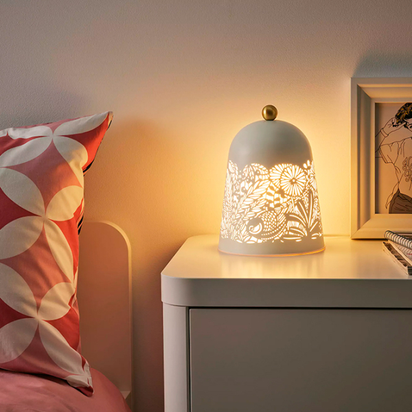 Lampă de masă Ikea Solskur White Rețea photo 3