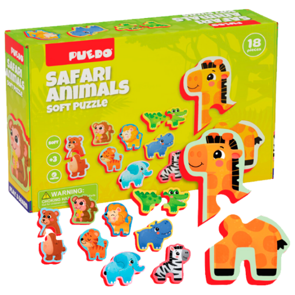 Puzzle 2D Puedo Safari Animals (K1931) Numărul de piese: 18, Vârsta recomandată: 3+ photo 1