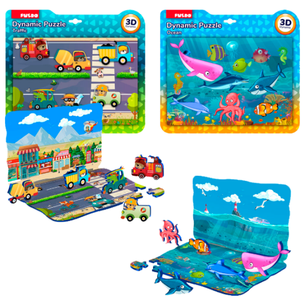 Пазл 3D Puedo Dynamic Puzzle (B2216) Количество деталей: 17, Рекомендуемый возраст: 3+ photo 1