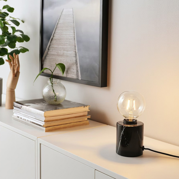 Lampă de masă Ikea Markfrost/Lunnom Black Rețea photo 4