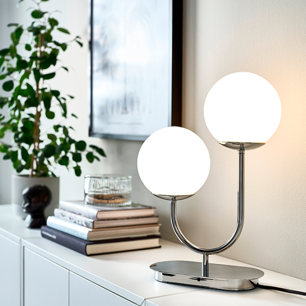 Lampă de masă Ikea Simrishamn Crom Rețea photo 5