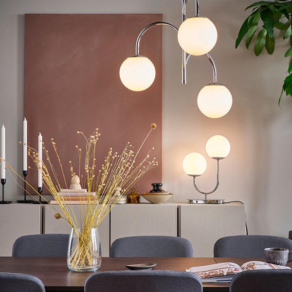 Lampă de masă Ikea Simrishamn Crom Rețea photo 6