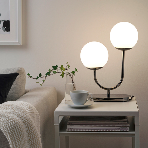 Lampă de masă Ikea Simrishamn Crom Rețea photo 7