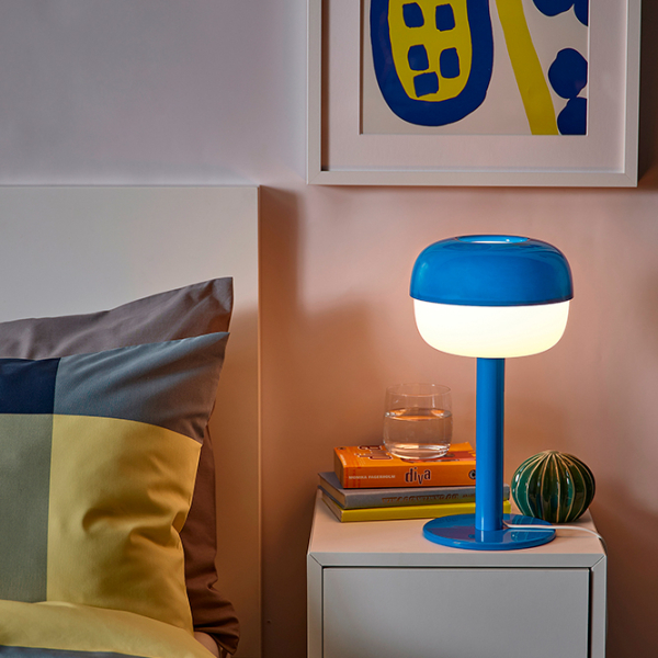 Lampă de masă Ikea Blasverk Blue Rețea photo 4
