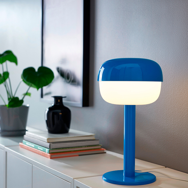 Lampă de masă Ikea Blasverk Blue Rețea photo 5