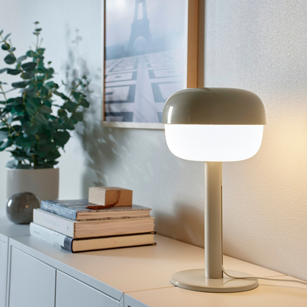 Lampă de masă Ikea Blasverk Beige Rețea photo 4