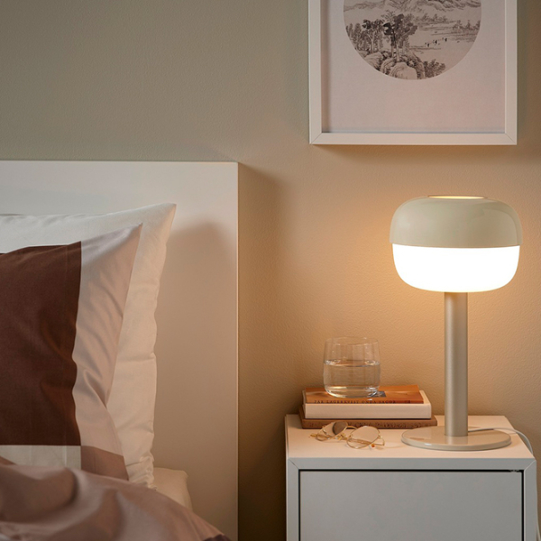 Lampă de masă Ikea Blasverk Beige Rețea photo 5