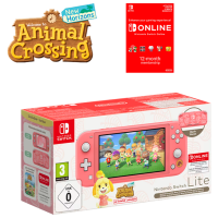 Consolă portabilă pentru jocuri Nintendo Switch Lite Bundle Animal Crossin & NSO Coral HDD , RAM 4 GB