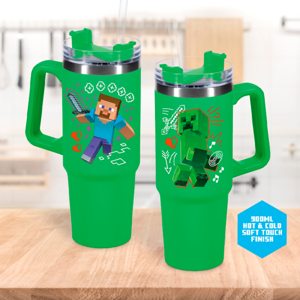 Термокружка Paladone Minecraft Insulated Cup and Straw Зеленый 900 мл photo 2