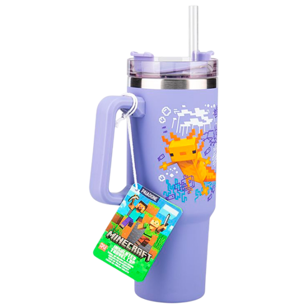 Термокружка Paladone Minecraft Insulated Cup and Straw Фиолетовый 900 мл photo 1
