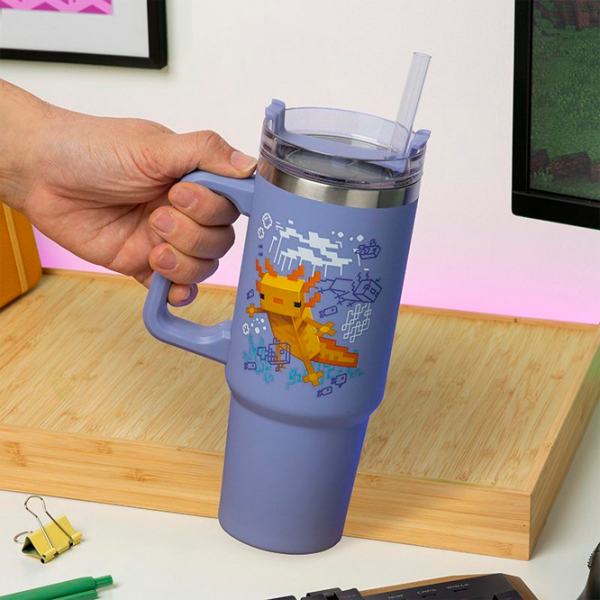 Термокружка Paladone Minecraft Insulated Cup and Straw Фиолетовый 900 мл photo 3