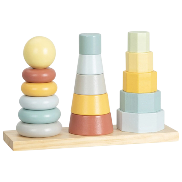 Joc educativ Tooky Toy Wooden Turret Joc de logică, 1.5+