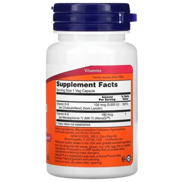 Vitamine Now Foods D-3 & MK-7   60 photo 2