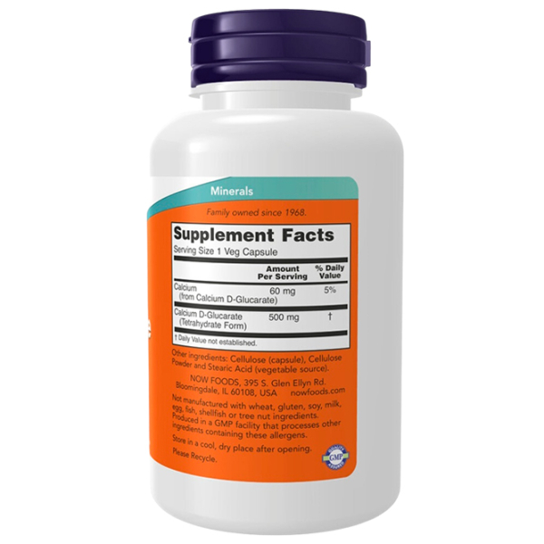 Minerale Now Foods Calcium D-Glucarate   90 photo 2