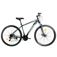 Bicicletă Crosser Aqua 29" 19" Black Green Oțel / Pentru adulți