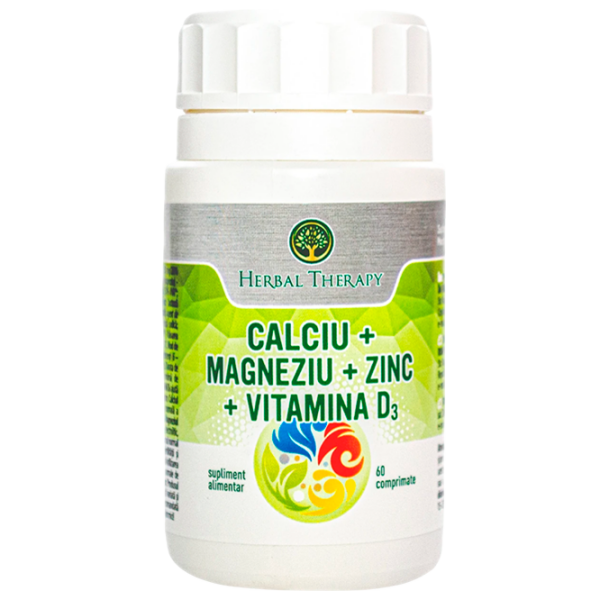 Vitamine și minerale Herbal Therapy Ca+Mg+Zn+D3 4840257009045 60  photo 1