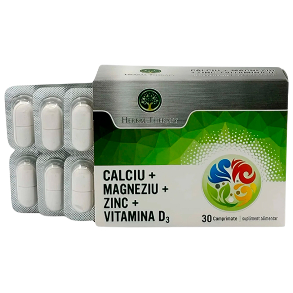 Vitamine și minerale Herbal Therapy Calciu + Magneziu + Zinc + Vitamina D3 4840257008666 30  photo 3