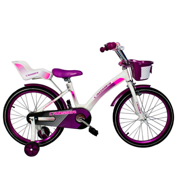 Bicicletă Crosser C3 12" Violet White Oțel / Pentru copii photo 5