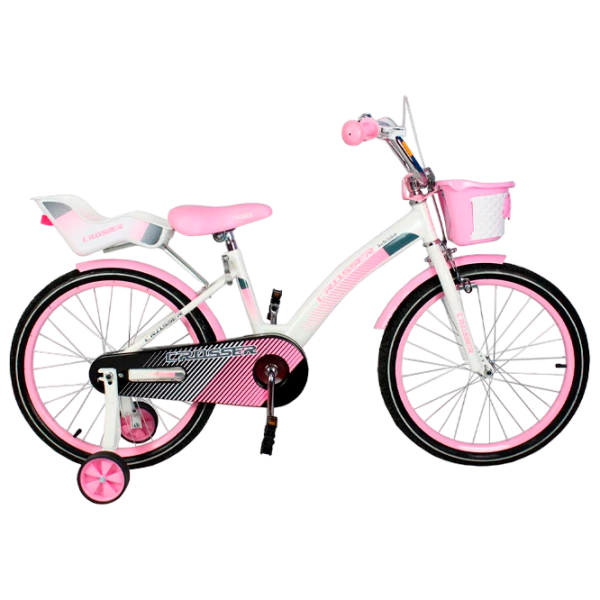 Bicicletă Crosser C3 18" Pink White Oțel / Pentru copii photo 5