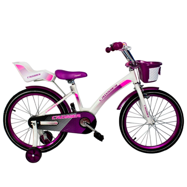 Bicicletă Crosser C3 18" Violet White Oțel / Pentru copii photo 5