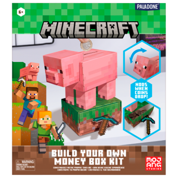 Pușculiță Paladone Pig Build Your Own Money Box Kit PP14535MCF Pink Minecraft photo 1