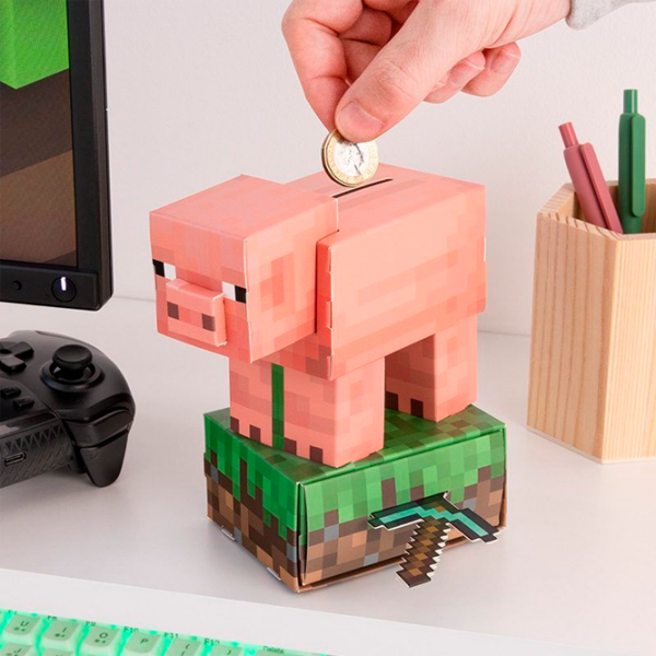 Pușculiță Paladone Pig Build Your Own Money Box Kit PP14535MCF Pink Minecraft photo 2