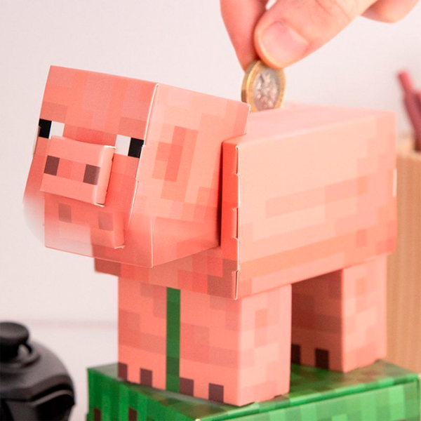  Pușculiță Paladone Pig Build Your Own Money Box Kit PP14535MCF Pink Minecraft photo 4