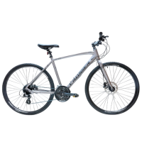 Bicicletă Crosser HYBRID 700C 20" 24" Gray Black Aluminiu / Pentru adulți