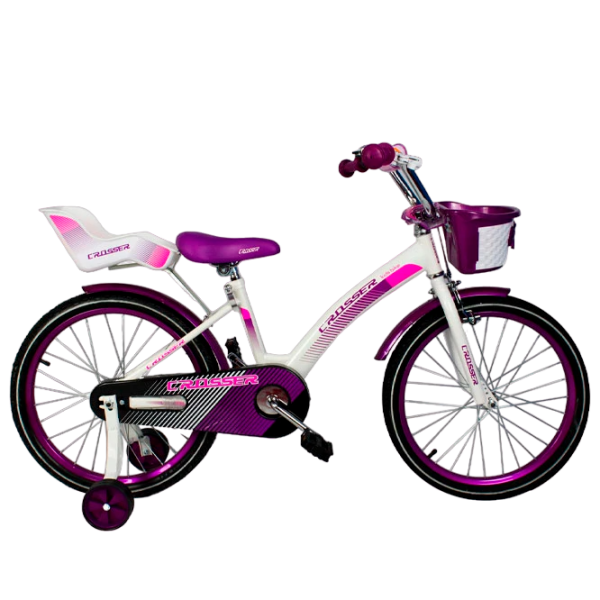 Bicicletă Crosser C3 20" Violet White Oțel / Pentru copii photo 5
