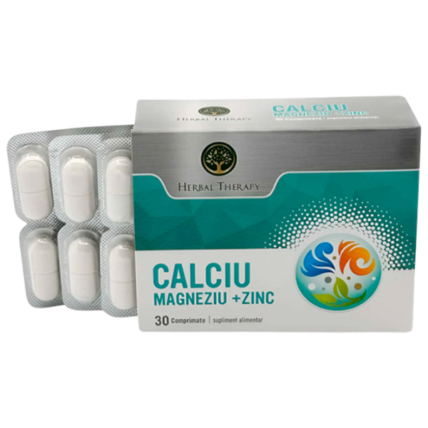 Vitamine și minerale Herbal Therapy Calciu + Magneziu + Zinc 4840257008673 30  photo 2