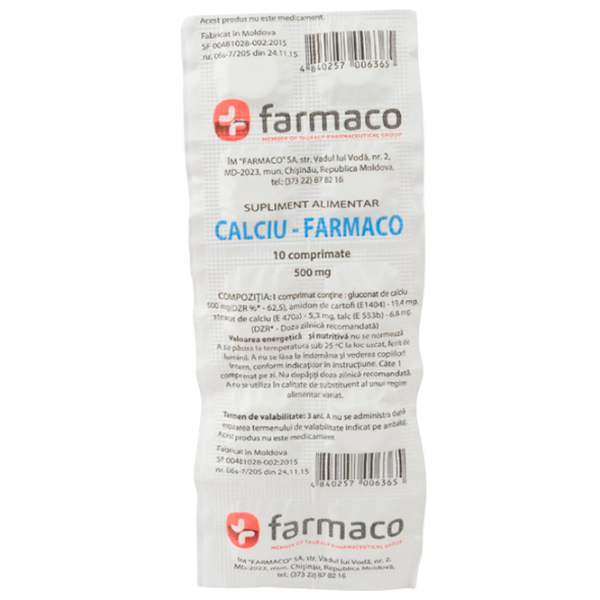 Vitamine și minerale Farmaco Calciu 4840257006365 10  photo 1