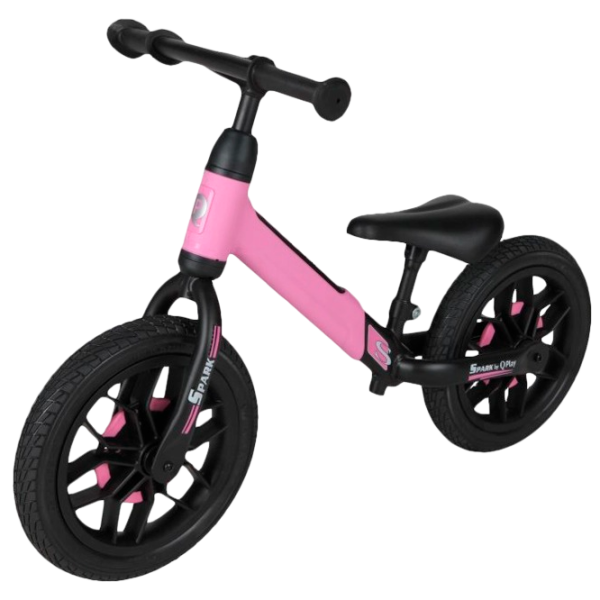 Bicicletă fără pedale Qplay Spark 12" Pink Black Oțel / Pentru copii photo 3