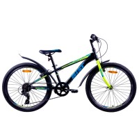 Bicicletă Aist Rocky Junior 24" 24" Black Green Oțel / Pentru adulți