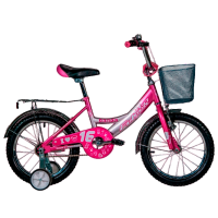 Bicicletă Fulger Panda 16" 9.5" Pink Silver Oțel / Pentru copii