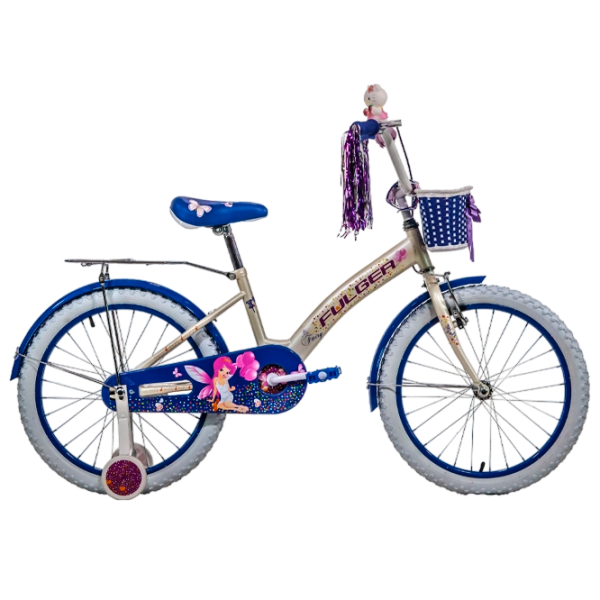 Bicicletă Fulger Fairy 20" 9.5" Blue White Oțel / Pentru copii photo 5