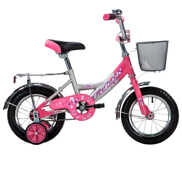 Bicicletă Fulger Bee Star 12" 10" Pink Silver Oțel / Pentru copii photo 1