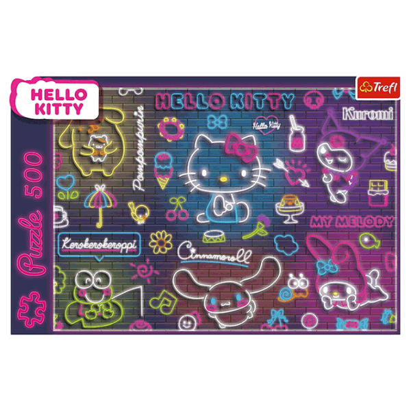 Puzzle Trefl Neon Hello Kitty (37523) Количество деталей: 500, Рекомендуемый возраст: 10+ photo 3