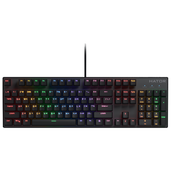 Tastatură Hator Icefall Black Gaming, Cu fir photo 1